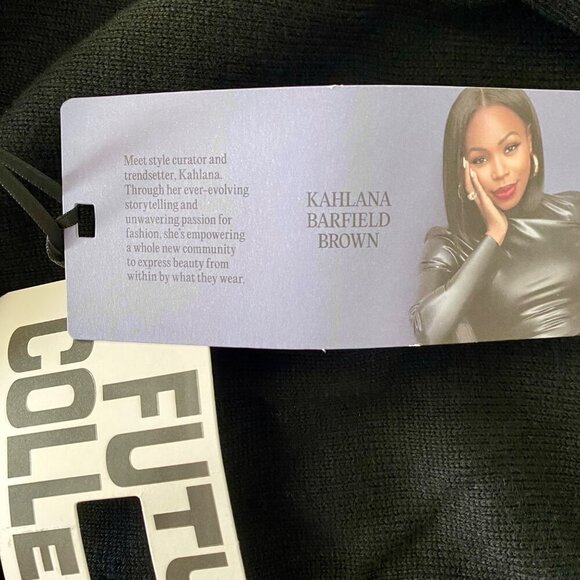 Future Collective Black Knit High Rise Midi Skirt Women's XXS NEW NWT - Picture 5 of 7